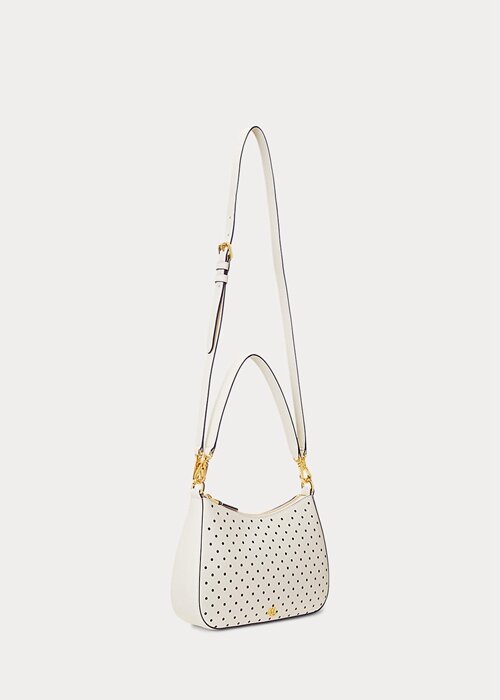 French Navy Dot/Cream Women’s Ralph Lauren Polka-Dot Leather Medium Handbag French Navy Dot/Cream Women’s Ralph Lauren Polka-Dot Leather Medium Handbag