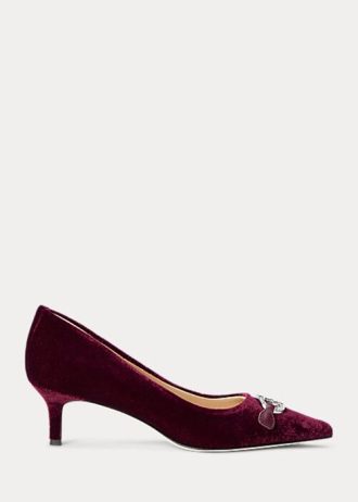Fuchsia Women’s Ralph Lauren Amory Velvet Heels