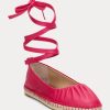 Fuchsia Women’s Ralph Lauren Cecilia Nappa Leather Lace-Up Flat Shoes Fuchsia Women’s Ralph Lauren Cecilia Nappa Leather Lace-Up Flat Shoes
