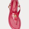 Fuchsia Women’s Ralph Lauren Ellington Embossed Leather Sandals