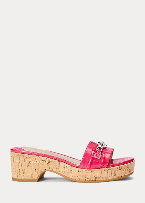 Fuchsia Women’s Ralph Lauren Roxanne Embossed Leather Sandals Fuchsia Women’s Ralph Lauren Roxanne Embossed Leather Sandals