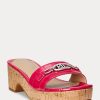 Fuchsia Women’s Ralph Lauren Roxanne Embossed Leather Sandals Fuchsia Women’s Ralph Lauren Roxanne Embossed Leather Sandals