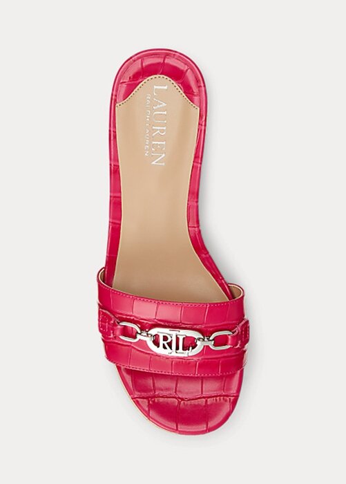 Fuchsia Women’s Ralph Lauren Roxanne Embossed Leather Sandals Fuchsia Women’s Ralph Lauren Roxanne Embossed Leather Sandals