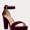 Fuchsia Women’s Ralph Lauren Sylvia Velvet Sandals