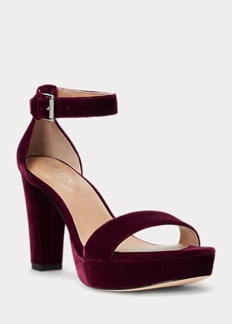 Fuchsia Women’s Ralph Lauren Sylvia Velvet Sandals