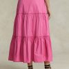 Fuchsia Women’s Ralph Lauren Tiered A-Line Cotton Skirts