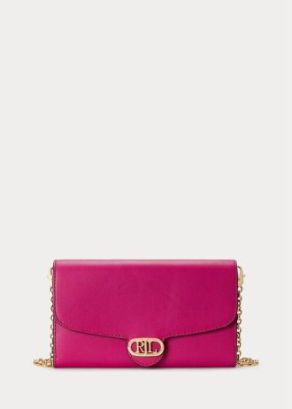 Fuschia Berry Women’s Ralph Lauren Leather Medium Adair Crossbody Bags