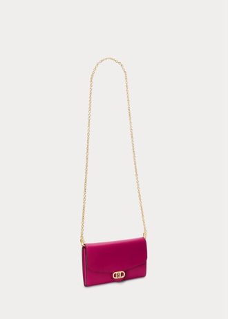 Fuschia Berry Women’s Ralph Lauren Leather Medium Adair Crossbody Bags