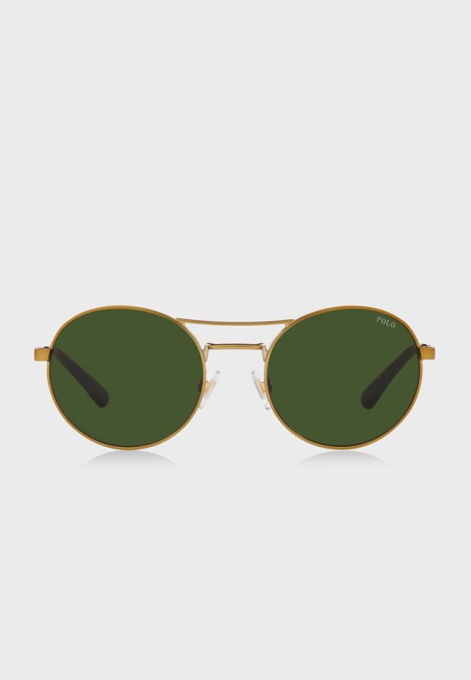 Gold Men’s Ralph Lauren 0Ph3142 Round Sunglasses