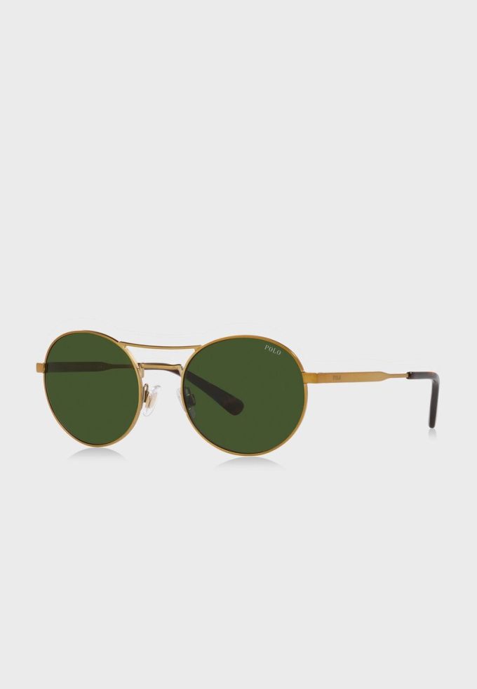 Gold Men’s Ralph Lauren 0Ph3142 Round Sunglasses