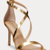 Gold Women’s Ralph Lauren Gabriele Metallic Leather Sandals
