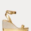 Gold Women’s Ralph Lauren Hilarie Metallic Leather Espadrille