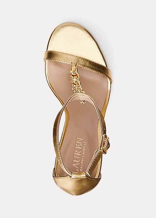 Gold Women’s Ralph Lauren Kate Metallic Nappa Leather Sandals Gold Women’s Ralph Lauren Kate Metallic Nappa Leather Sandals
