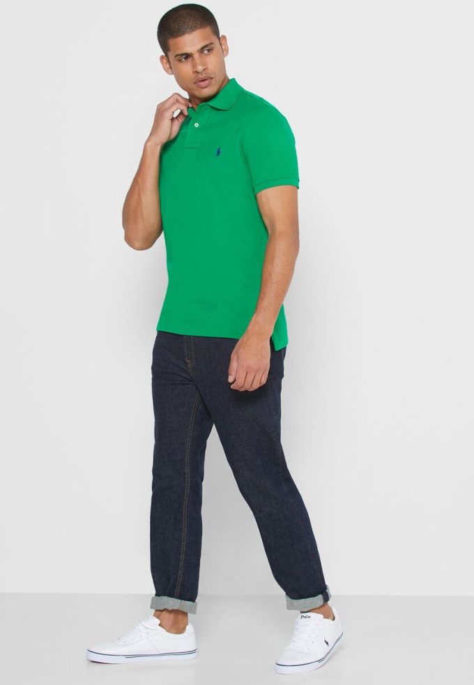 Green Men’s Ralph Lauren Basic Mesh Polo Shirts Green Men’s Ralph Lauren Basic Mesh Polo Shirts