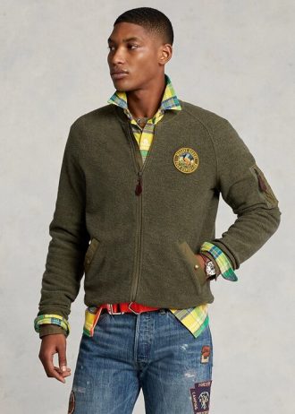 Green Men’s Ralph Lauren Brushed Fleece Bomber Jackets