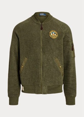 Green Men’s Ralph Lauren Brushed Fleece Bomber Jackets
