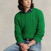 Green Men’s Ralph Lauren Cable-knit Cotton Jumper  Sweaters