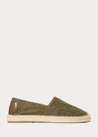 Green Men’s Ralph Lauren Cevio Washed Canvas Espadrille