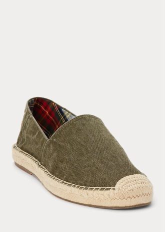 Green Men’s Ralph Lauren Cevio Washed Canvas Espadrille
