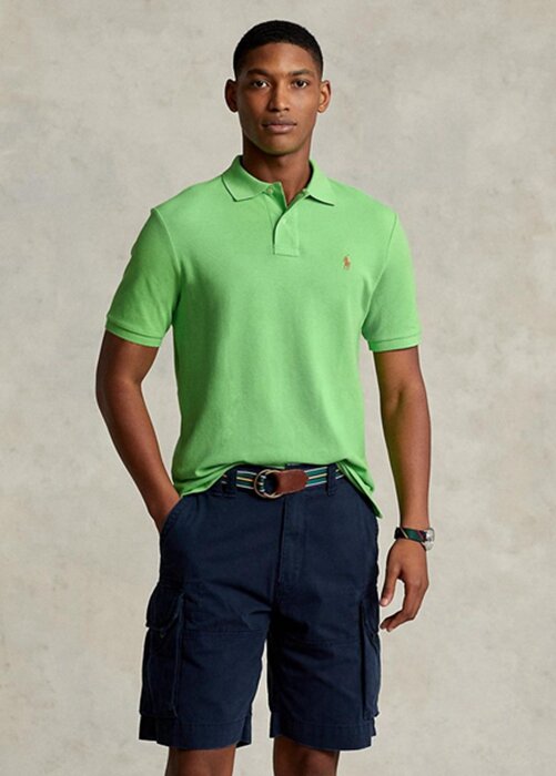 Green Men’s Ralph Lauren Custom Slim Fit Mesh Polo Shirts Green Men’s Ralph Lauren Custom Slim Fit Mesh Polo Shirts