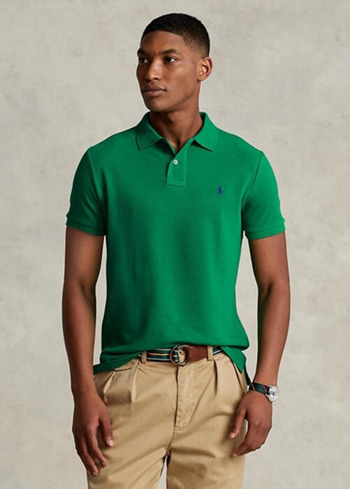Green Men’s Ralph Lauren Custom Slim Fit Mesh Polo Shirts Green Men’s Ralph Lauren Custom Slim Fit Mesh Polo Shirts