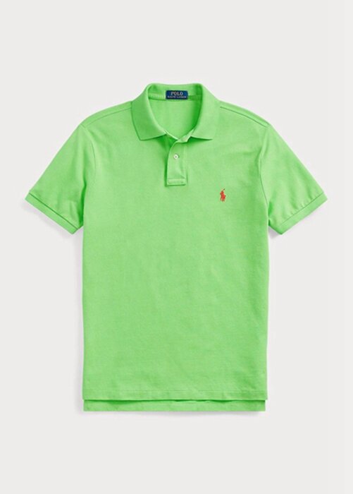 Green Men’s Ralph Lauren Custom Slim Fit Mesh Polo Shirts Green Men’s Ralph Lauren Custom Slim Fit Mesh Polo Shirts