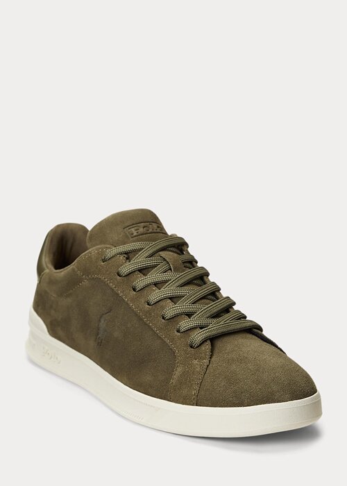 Green Men’s Ralph Lauren Heritage Court II Suede Sneakers Green Men’s Ralph Lauren Heritage Court II Suede Sneakers
