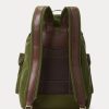 Green Men’s Ralph Lauren Leather-Trim Canvas Backpacks Green Men’s Ralph Lauren Leather-Trim Canvas Backpacks