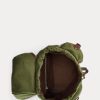 Green Men’s Ralph Lauren Leather-Trim Canvas Backpacks Green Men’s Ralph Lauren Leather-Trim Canvas Backpacks