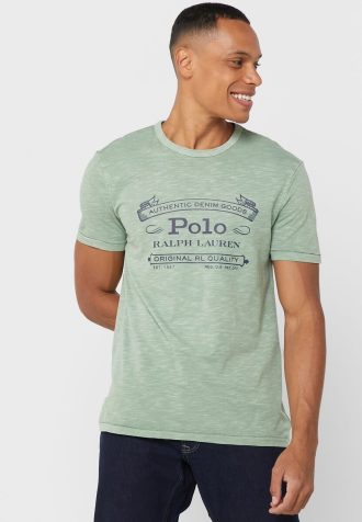 Green Men’s Ralph Lauren Logo Crew Neck T Shirts