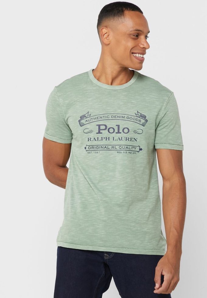Green Men’s Ralph Lauren Logo Crew Neck T Shirts