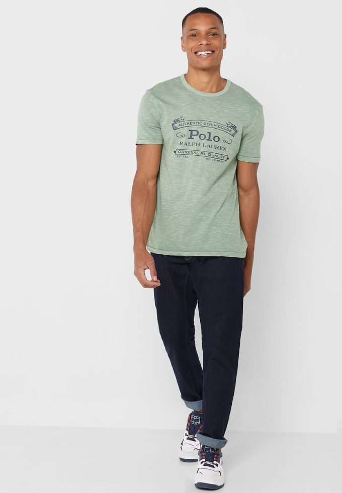 Green Men’s Ralph Lauren Logo Crew Neck T Shirts