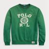 Green Men’s Ralph Lauren Logo Fleece Pullover  Sweatshirt