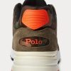Green Men’s Ralph Lauren Trackster 200 Suede & Camo Twill Sneakers Green Men’s Ralph Lauren Trackster 200 Suede & Camo Twill Sneakers