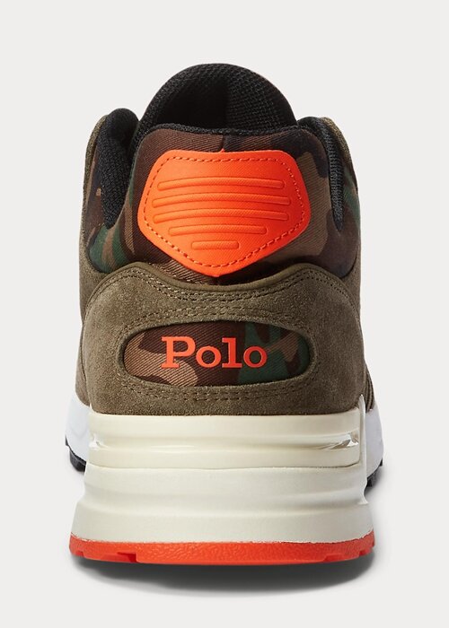 Green Men’s Ralph Lauren Trackster 200 Suede & Camo Twill Sneakers Green Men’s Ralph Lauren Trackster 200 Suede & Camo Twill Sneakers