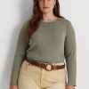 Green Women’s Ralph Lauren Cotton-Blend Long-Sleeve Tops