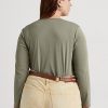 Green Women’s Ralph Lauren Cotton-Blend Long-Sleeve Tops