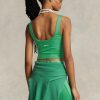 Green Women’s Ralph Lauren Cropped Sueded Jersey  Tanks