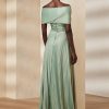 Green Women’s Ralph Lauren Merridan Pleated Jersey Evening Dress