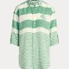 Green Women’s Ralph Lauren Striped Oversize Linen Shirts