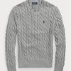 Grey Men’s Ralph Lauren Cable-knit Cotton Jumper  Sweaters