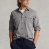 Grey Men’s Ralph Lauren Classic Fit Chino Work  Shirts