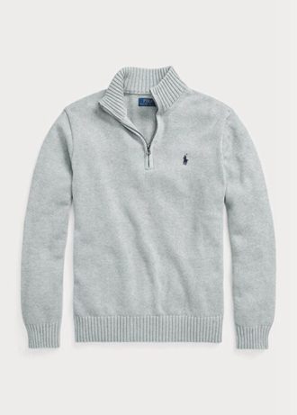 Grey Men’s Ralph Lauren Cotton Quarter-zip Jumper  Sweaters