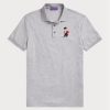 Grey Men’s Ralph Lauren Custom Slim Fit Bear Polo Shirts Grey Men’s Ralph Lauren Custom Slim Fit Bear Polo Shirts