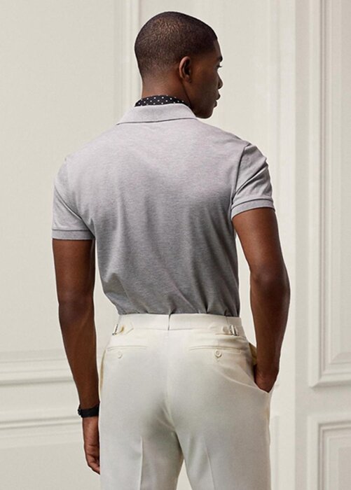 Grey Men’s Ralph Lauren Custom Slim Fit Bear Polo Shirts Grey Men’s Ralph Lauren Custom Slim Fit Bear Polo Shirts