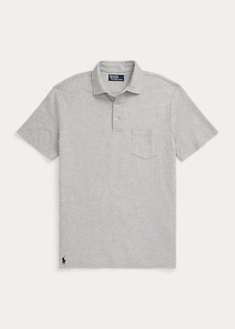 Grey Men’s Ralph Lauren Custom Slim Fit Cotton-Linen Polo Shirts