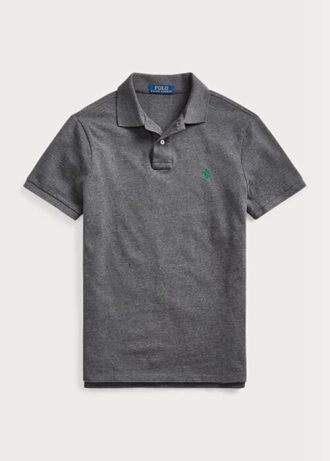 Grey Men’s Ralph Lauren Custom Slim Fit Mesh Polo Shirts