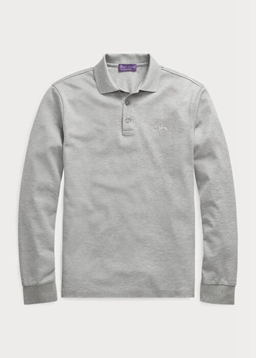 Grey Men’s Ralph Lauren Custom Slim Fit Pique Polo Shirts Grey Men’s Ralph Lauren Custom Slim Fit Pique Polo Shirts