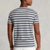 Grey Men’s Ralph Lauren Custom Slim Striped Soft Cotton T Shirts Grey Men’s Ralph Lauren Custom Slim Striped Soft Cotton T Shirts