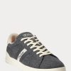 Grey Men’s Ralph Lauren Heritage Court II Flannel Sneakers Grey Men’s Ralph Lauren Heritage Court II Flannel Sneakers